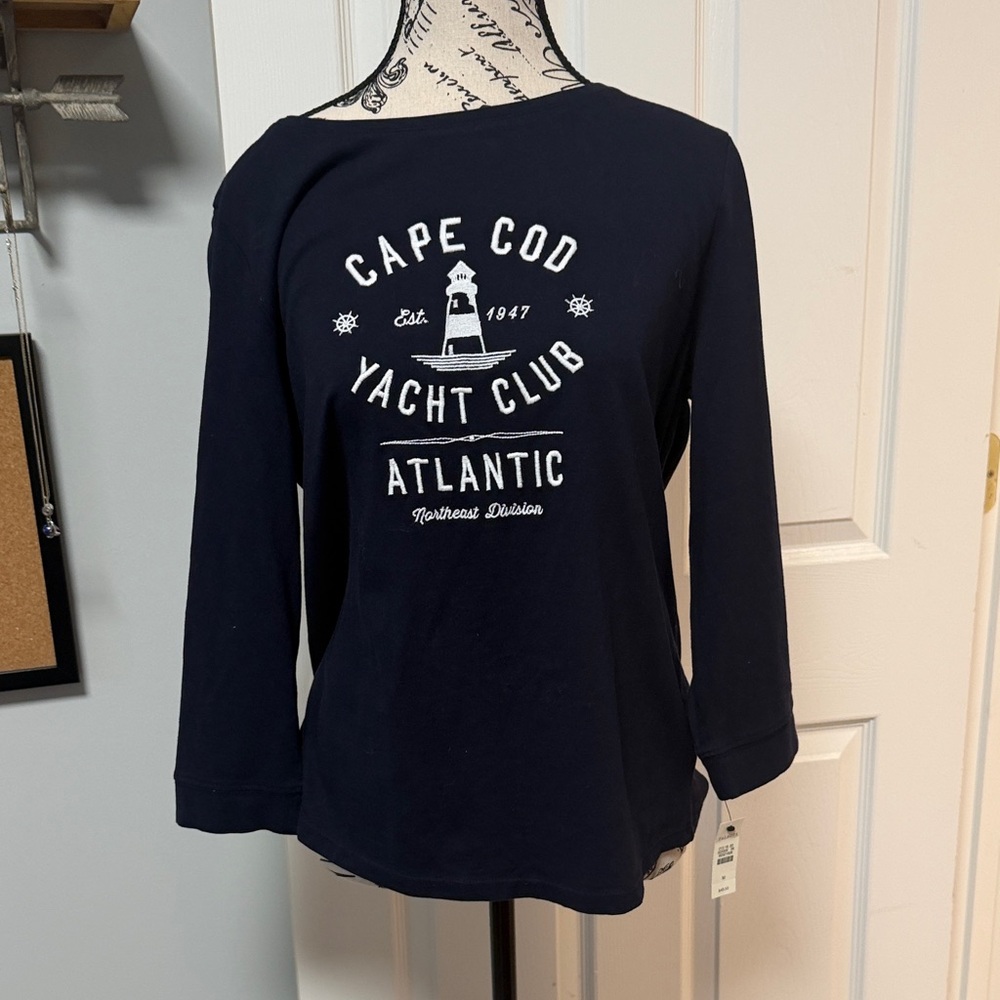 Talbots Classic Navy Long Sleeve Top